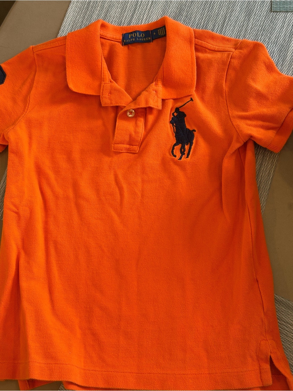 Ralph Lauren Kids Bright Orange Polo with Navy Pony